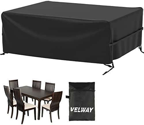 Velway Patio Furniture Cover Outdoor, Waterproof Rectangular Patio Table Chair Sofa Set Cover, 78”Lx63”Wx27”H, All Weather Oxford Tear-Resistant Material with Zipper Carrying Bag Windproof Buckles by Velway