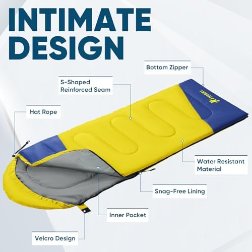 PTEROMY Sleeping Bags for Adults, Lightweight and Machine Washable, Water Resistant Backpacking Camping Sleeping Bag for Warm Cold Weather, Camping Essentials for Hiking Travel - Image 7