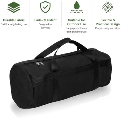 24 Inch Large Capacity Grill Tool Storage Bag, BBQ Tool Organizer with Zipper and Handle, Outdoor Cooking Utensil Storage Case for Camping, Hiking, Black - Image 4