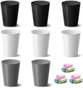 Lysam Bathroom Trash Can 8 Pack, 1.8 Gallon Small Trash Can with Trash Bags by Lysam