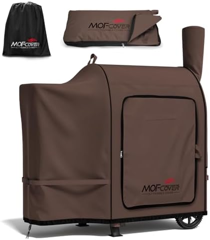 Foldable Grill Cover for Traeger Pro 22/575 Series, Waterproof 600D Heavy Duty Wood Pellet Smoker Cover, Fade＆Tear Resistant Pellet Grill Cover for Pro 20 Lil’ Tex Elite 22,Coffee by Unknown
