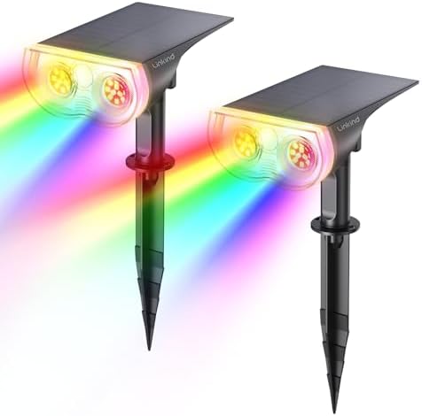 Linkind Halloween Solar Lights Outdoor Spotlight Waterproof RGB 2 Pack by Linkind