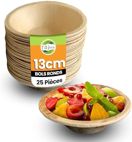 Raj Bamboo Disposable Heavy Duty 5" Square Bowls 25 Pack by Raj