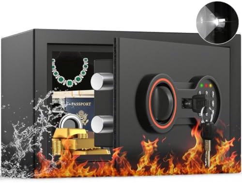 0.5Cub Mini Fireproof Safe, [0.5H 1700°F Protection] 14.8Lbs Heavy Safe Box by BuildYourSafekeepingSystem