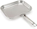 Stainless Steel Grill Pan with Removable Handle, 14.88" x 10.98" Meatl-perforated Holes Grill Pan for Outdoor Grilling, Square Deep Fryer Strainer Basket for Seafood, Vegetables & Meat, Grilling Pan for Charcoal and Gas Grills by Unknown