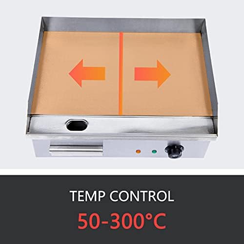 Commercial Electric Griddle, 3000w Stainless Steel Teppanyaki Grill Indoor Outdoor, Countertop Flat Top BBQ Plate with Thermostatic Control - Image 6