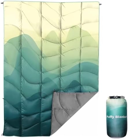 Outdoor Puffy Camping Blanket, Large Outdoor Blanket Waterproof, 55*79'' by GLORSIGN