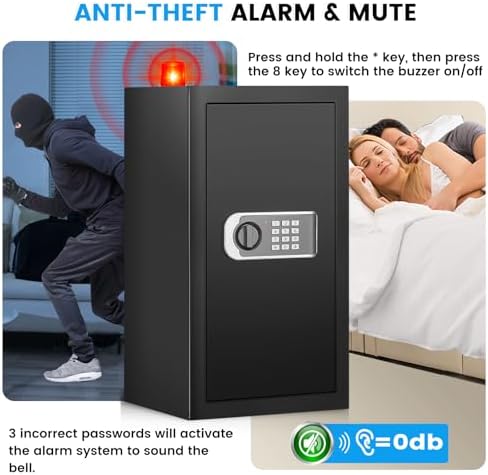 23.6" Tall Large Home Safe, 4.6 Cuft Safe Box with Fireproof Waterproof Bag - Image 6