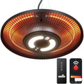 Hanging Heater,Electric Patio Heater with Light,Wifi Control, 1500W Infrared 2 Heat Levels, 24H Timers, Ceiling Mounted, 1s Heating Carbon Fiber Tube Heater for Backyard, Garage by sundate