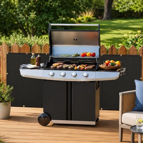 FLASLD Heat Shield Behind Grill, Fireproof Cover and Screen Protect Deck Railing from Grill, BBQ Fence Heat Shield for Wood Stove, Deck Railing Protector for Grill, Fireplace - Image 2