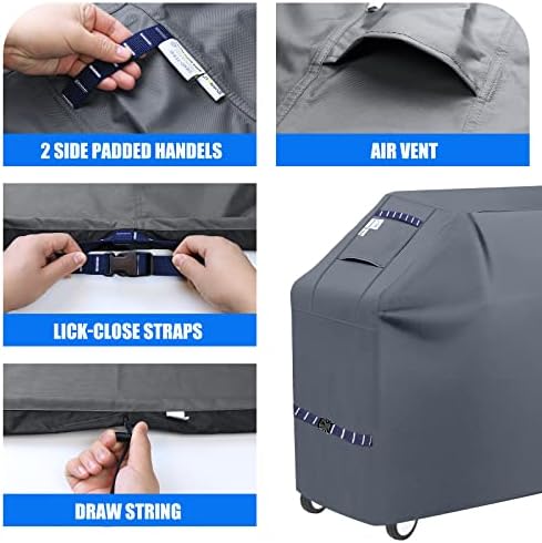 Grill Cover 600D Heavy Duty, Universal Fit Waterproof BBQ Grill Protector with Adjustable Straps, Weatherproof Outdoor Oven Cover for All Seasons - Image 6