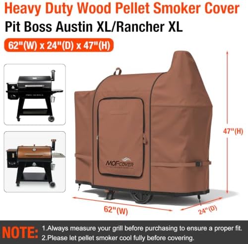 Foldable Grill Cover for Pit Boss Austin XL/Rancher XL, Waterproof 600D Heavy Duty Wood Pellet Smoker Cover, Fade＆Tear Resistant Pellet Grill Cover for 1000S/1100 Pro,Caramel - Image 5
