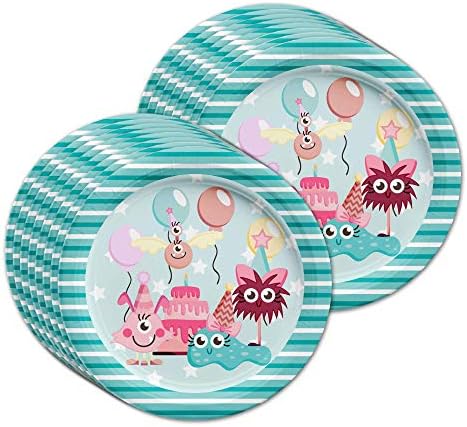 Mighty Monster Girl Birthday Party Supplies Set Plates Napkins Cups Tableware Kit for 16 - Image 2