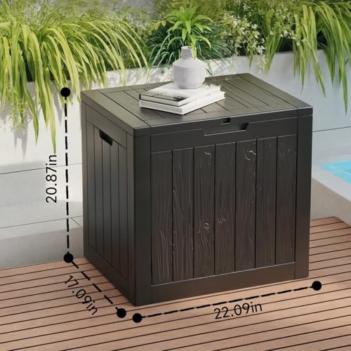 ROJIK 31 Gallon Outdoor Storage Box,Deck Box - Waterproof Patio Furniture, Garden Tools, Cushions, Pool Accessories Storage Bench with Lockable Lid and Side Handles (Black) - Image 2