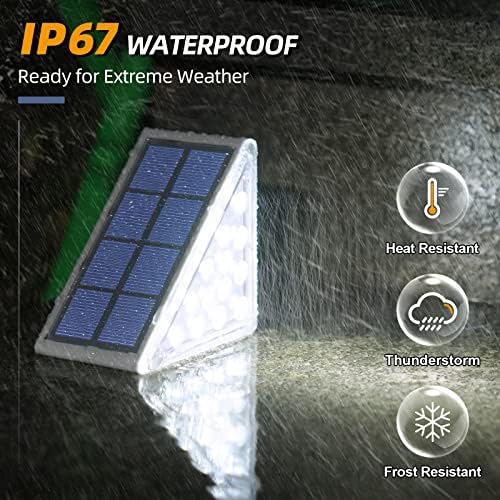 NIORSUN Solar Step Lights,24 Pack Cool White Solar Stair Lights Outdoor Waterproof IP67 Auto On Off,Solar Lights for Steps,Stair,Patio,Yard,Porch,Front Door,Sidewalk,Deck Decor - Image 3