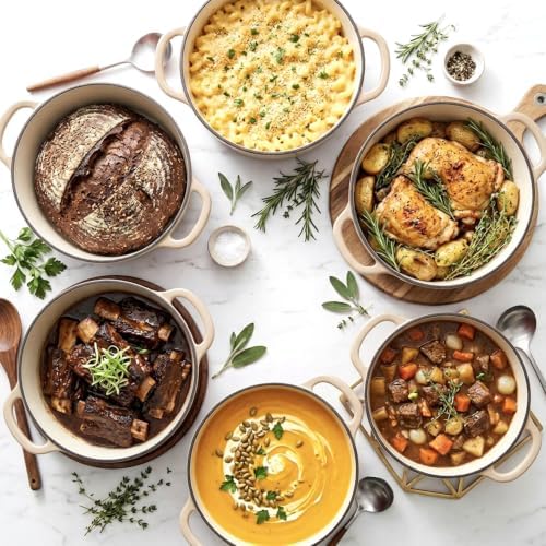 Larder & Vine 5.7 qt Enameled Cast Iron Dutch Oven Pot with Lid, Stone - Image 2