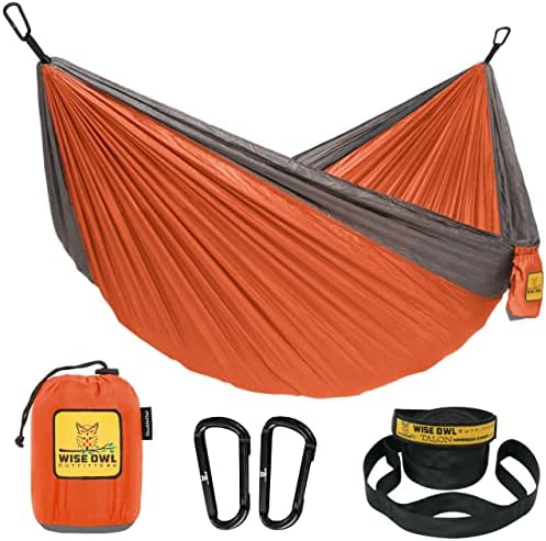 Wise Owl Outfitters Camping Hammock – up to 500lbs Portable Hammock with Tree Straps - Travel, Backpacking, Hiking, Outdoors Camping Gear - Single or Double by WiseOwlOutfitters