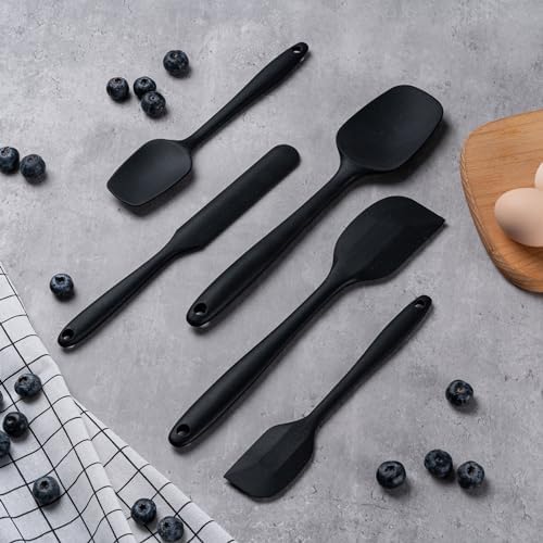 Silicone Spatula Set,5 Piece Food Grade Rubber Spatulas,Grey - Image 6