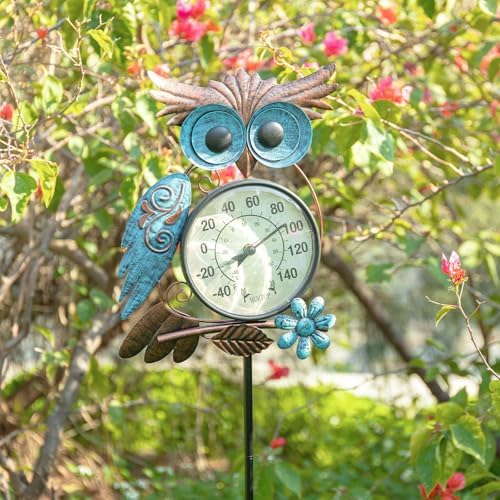 MUMTOP Outdoor Thermometer, Owl Outside Decor for Patio, Yard and Garden - Image 2