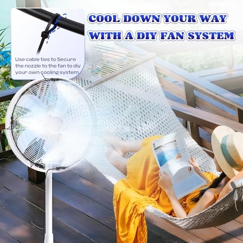 Moongiantgo Outdoor Misting Cooling System with Pump Kit, 82ft Pipe - Image 5