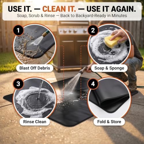 48x30inch Under Grill Mats for Outdoor Grill, Heat Resistant Pad - Image 6