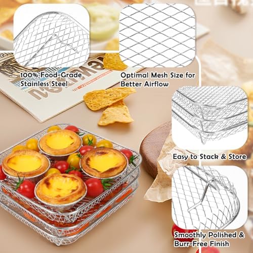 BYKITCHEN 7 inch Square Air Fryer Rack for Ninja Crispi Airfryer - Image 6