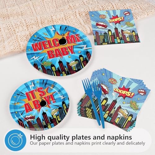 96Pcs Hero Themed Baby Shower Party Decoration Serves 24 - Image 4