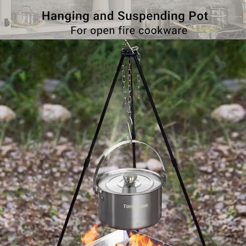 Camping Cookware Set 304 Stainless Steel Cooking Pots Pan Set with Travel Tote Bag for Camping Outdoor Kitchen Cooking Picnic for 4-6 - Image 6