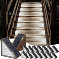 JOFIOS Solar Step Lights for Outside,16 Pack Solar Stair Lights Outdoor Waterproof IP67,Outdoor Deck Step Lights,Solar Outdoor Lights for Staircase,Patio,Front Step(Cool Brown)… by JOFIOS
