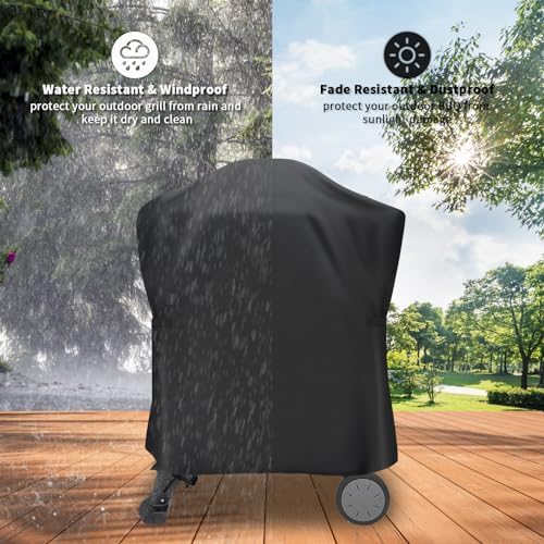 Electric Grill Cover for Weber Q1000/Q2000 Series Portable Grill on Cart - Image 5