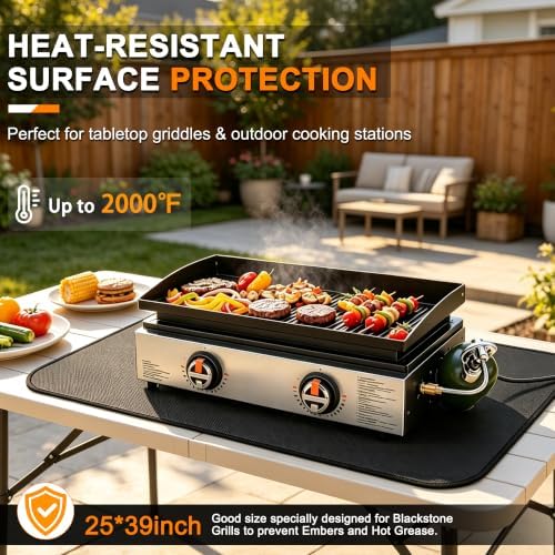 25 x 39 inch Heat Resistant Mats for Countertop fits Tabletop Grill - Image 2