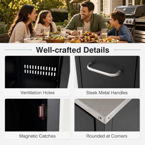 HAPPYGRILL 59” Outdoor Grill Table w/2 Removable Shelves & Storage Cabinets - Image 7