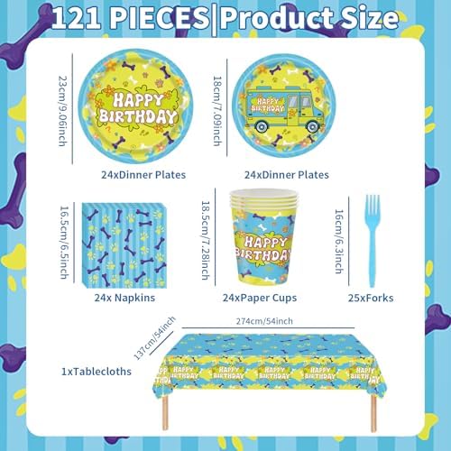 121PCS Cartoon Dog Party Decorations for 24 Guests - Image 2