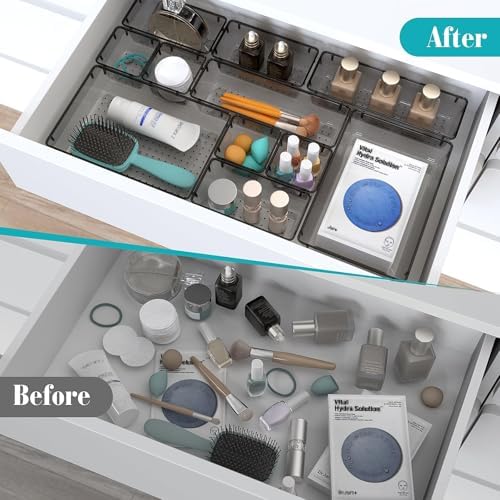 23 PCS Plastic Drawer Organizers Set, 4 Size Desk Drawer Organizer Trays - Image 4