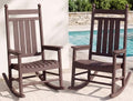 SERWALL Comfortable Outdoor Rocking Chairs Set of 2, Brown by SERWALL