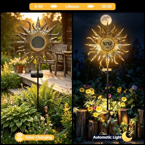 Solar Lights Outdoor Decor, Solar Sun Garden Decorations - Image 4