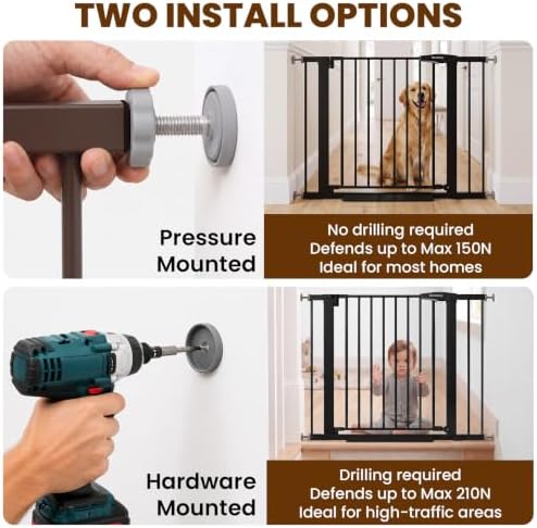 Mumeasy 29.7-40.6" Baby Gate for Stairs, Auto Close Dog Gate for Doorways - Image 6