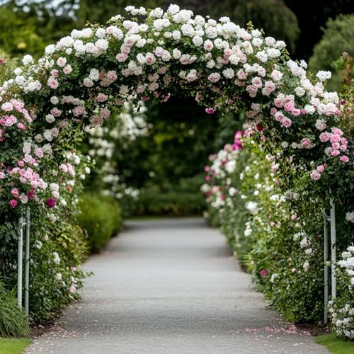 RUBFAC 7.8ft Garden Arbor, Metal Arch Frame for Wedding Ceremony - Image 6