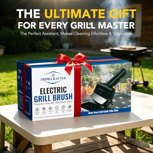 Electric Grill Brush, Cordless Rechargeable BBQ Cleaner with Stainless Steel Rotating Brush Head, Scraper, Extra Replacement Head, Heat Resistant Gloves for Gas & Charcoal Grills - Image 4
