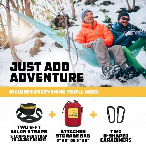 Wise Owl Outfitters Hammock for Camping Single Hammocks Gear for The Outdoors Backpacking Survival or Travel - Portable Lightweight Parachute Nylon SO Orange & Grey - Image 4
