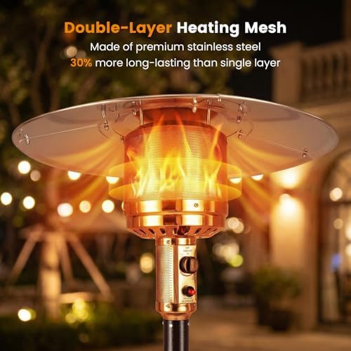 Tangkula 50,000 BTU Propane Patio Heater with Easy Ignition, Bronze - Image 3