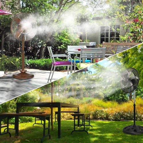 Outdoor Misting Fan Kit for a Cool Patio Breeze,Water Mister Spray for Cooling Outdoor,32FT (10M) Misting Line + 5 Brass Mist Nozzles + a Brass Adapter(3/4) Fit to Any Outdoor Fan - Image 7