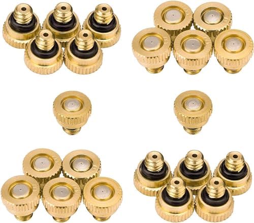Brass Misting Nozzles for Outdoor Cooling System 22 pcs,0.012" Orifice (0.3 mm) 10/24 UNC by Aootech - Image 2
