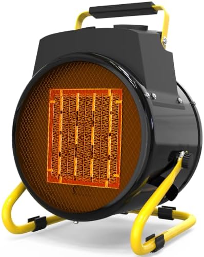 Buyplus Outdoor Heaters for Patio, 1500W Portable Garage Heater with Overheat Protection & 3S Fast Heating, Non-Slip Cushion, Electric Space Heater for Patio, Garage, Bedroom, Office, Black by Buyplus
