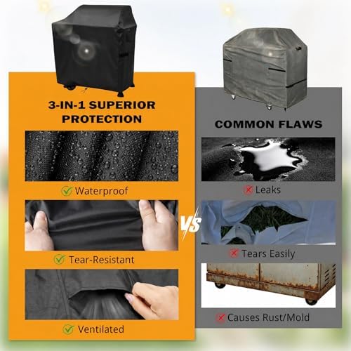 Grill Cover for Expert 24in Charcoal Grill - 48x25x40 Heavy-Duty - Image 4