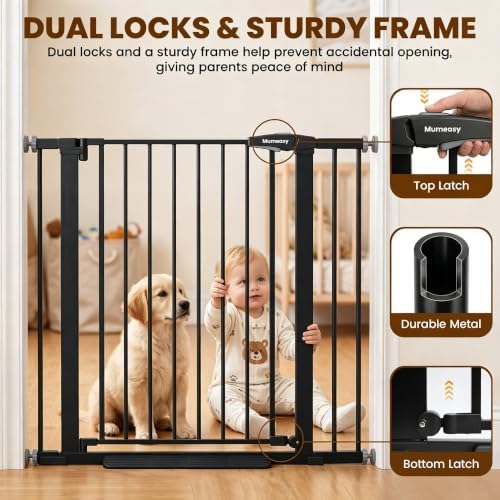 Mumeasy 29.7-40.6" Baby Gate for Stairs, Auto Close Dog Gate for Doorways - Image 3