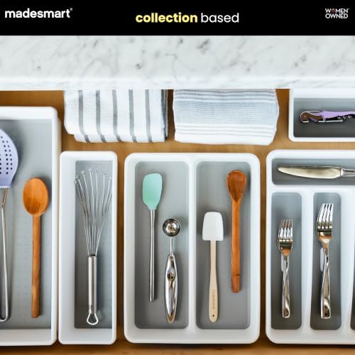 madesmart Classic 2 Compartment Compact Utensil Tray, Carbon - Image 4