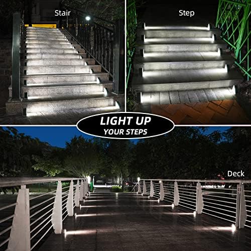 NIORSUN Solar Step Lights,24 Pack Cool White Solar Stair Lights Outdoor Waterproof IP67 Auto On Off,Solar Lights for Steps,Stair,Patio,Yard,Porch,Front Door,Sidewalk,Deck Decor - Image 6
