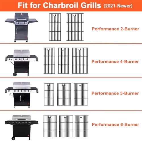 DELSbbq 17" Cast Iron Grill Grates for Charbroil Performance 6 Burner - Image 3