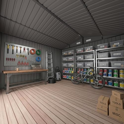 UDPATIO 10X10 FT Outdoor Storage Shed, Metal Shed for Patio&Garden,Grey - Image 2